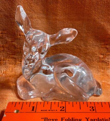 Vintage Fenton Crystal Fenton Crystal Clear Deer Laying Down
