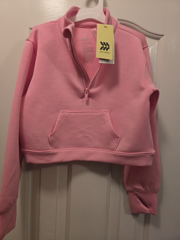 Girls' Airy Sleek Zip Up Sweatshirt All In Motion Small New