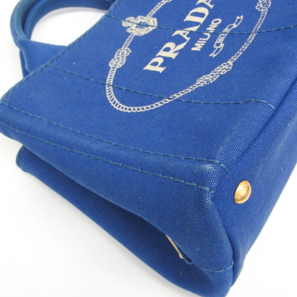 PRADA CANAPA BN2439 Ladies Canvas Handbag Blue from japan thumbnail 5