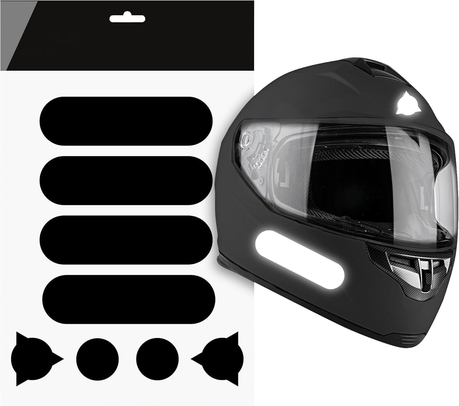 Adesivi Casco Moto Riflettenti Catarifrangenti 8 Pezzi Adesivi per Casco Moto