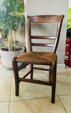 Chaise paillé Louis Philippe époque XIXe en Noyer massif chevillé (pour enfant)