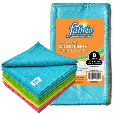 FABRIO Mikrofaser Reinigungstücher - 30 x 30 cm (8er Pack), sortiert 