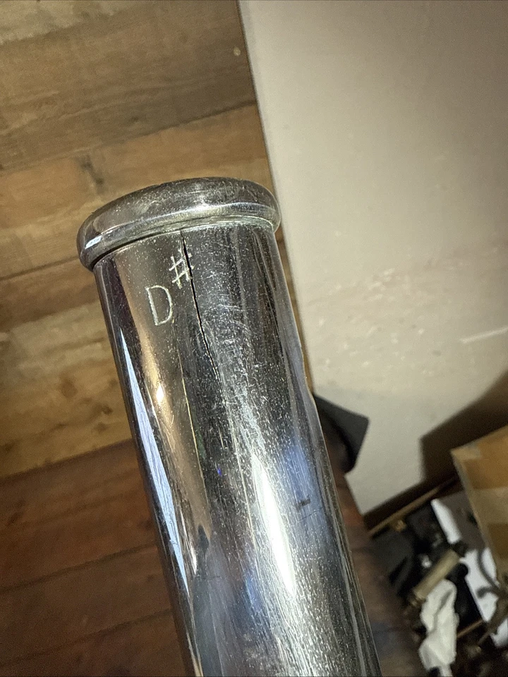 "Tubo 57 1/4"" de 1,5"" de diámetro D# para campanas de orquesta de latón Deagan Yamaha cromadas" Foto 3 de 4