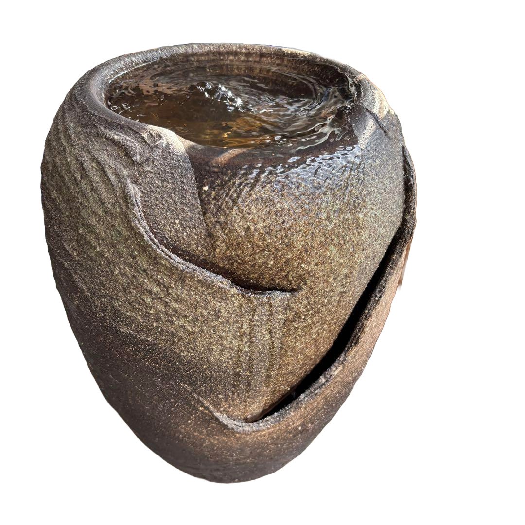 Shigaraki Ware cerámica eléctrica Tsukubai fuente de agua para decoración de ...