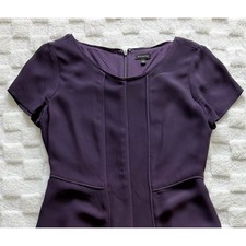 Talbots Womens Plum Purple Short Sleeve Sheath Dress Size 4 Office Career EUC