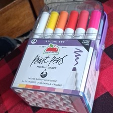 Apple Barrel Paint Pens Studio Set 24 Colors Multicolor Medium Tip 6229
