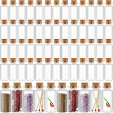Patelai 24 Pcs Small Glass Jars with Cork Lids, Mini Bottles,10Ml/0.3Oz