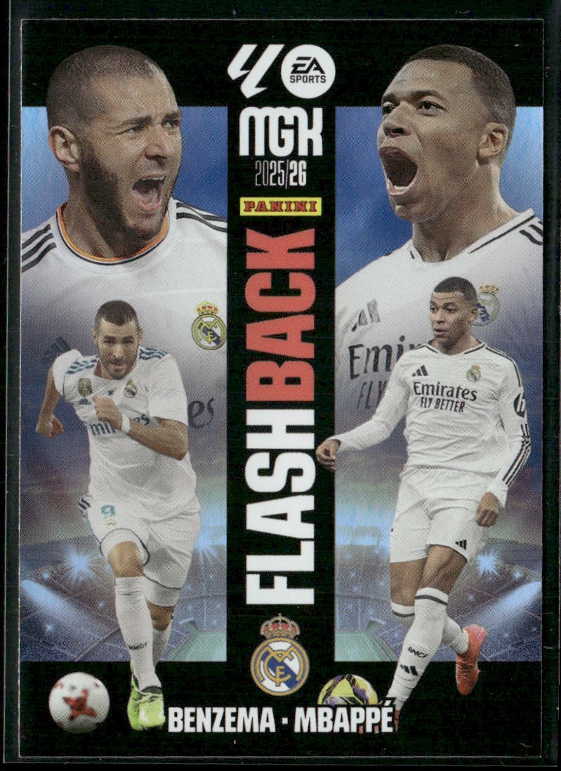 2025 Panini Megacracks Flashback Karim Benzema/ Kylian Mbappe Real Madrid #425