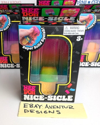 AUTHENTIC NeeDoh Nice-Sicle Rainbow Popsicle Nee Doh Squshy SEALED