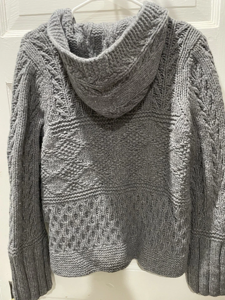 Vintage American Eagle 100% Wool Hand Knit Cardigan, XL - Image 4 of 4