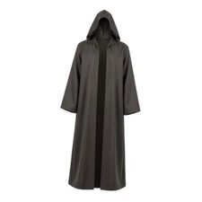 Halloween Hooded Cloak Unisex Adult Knight Costume Tunic Cape Medium Brown