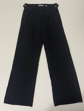 Vince Drapey Wide Leg Pant Trouser Size 4 Black Mid Rise Minimalist