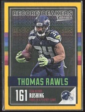 2017 Panini Classics #13 Thomas Rawls Record Breakers Gold Seattle Seahawks (C4)