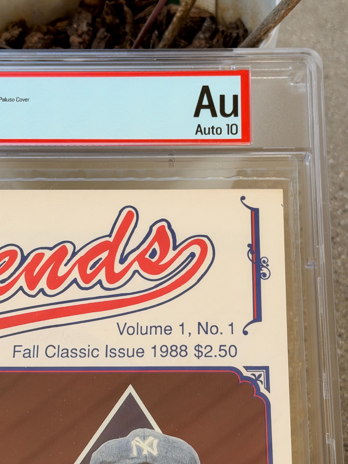 Mantle & Dimaggio signed Volume 1 Legends Magazine Authenticated by PSA a 10. view 2