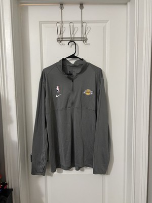 NBA Lakers　スウェットセットアップ グレー L Los Angeles Lakers Nike Sweater Mens XL Grey Quarter Zip Dri Fit