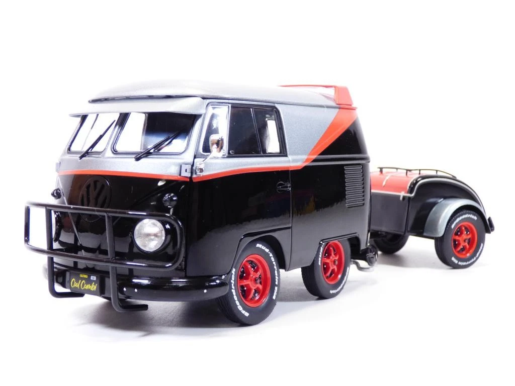 VOLKSWAGEN COMBI T1 raccourci + remorque cool army fighter 1/18 Solido S1810901 3663506024887 B0DSWH34M6 VW Kombi