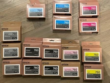 GENUINE EPSON 760 INK CARTRIDGES - Sealed in boxes SureColor P600 Exp 06/23