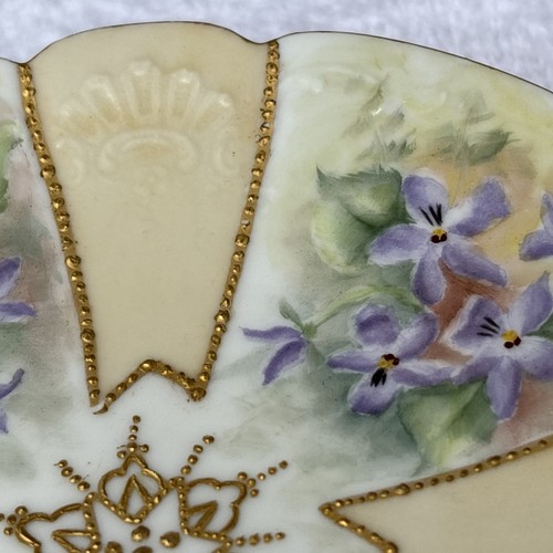 Charles Ahrenfeldt Limoges France Depose Pedestal Dish 1903 Moriage 6" - Picture 12 of 16