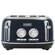Haden Jersey Retro Kettle & 4 Slice Toaster Set Steel Blue Matching Breakfast