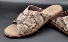 Clarks Declan Ivy Cross Strap Slide Sandal Snake Print Women's Size 7M