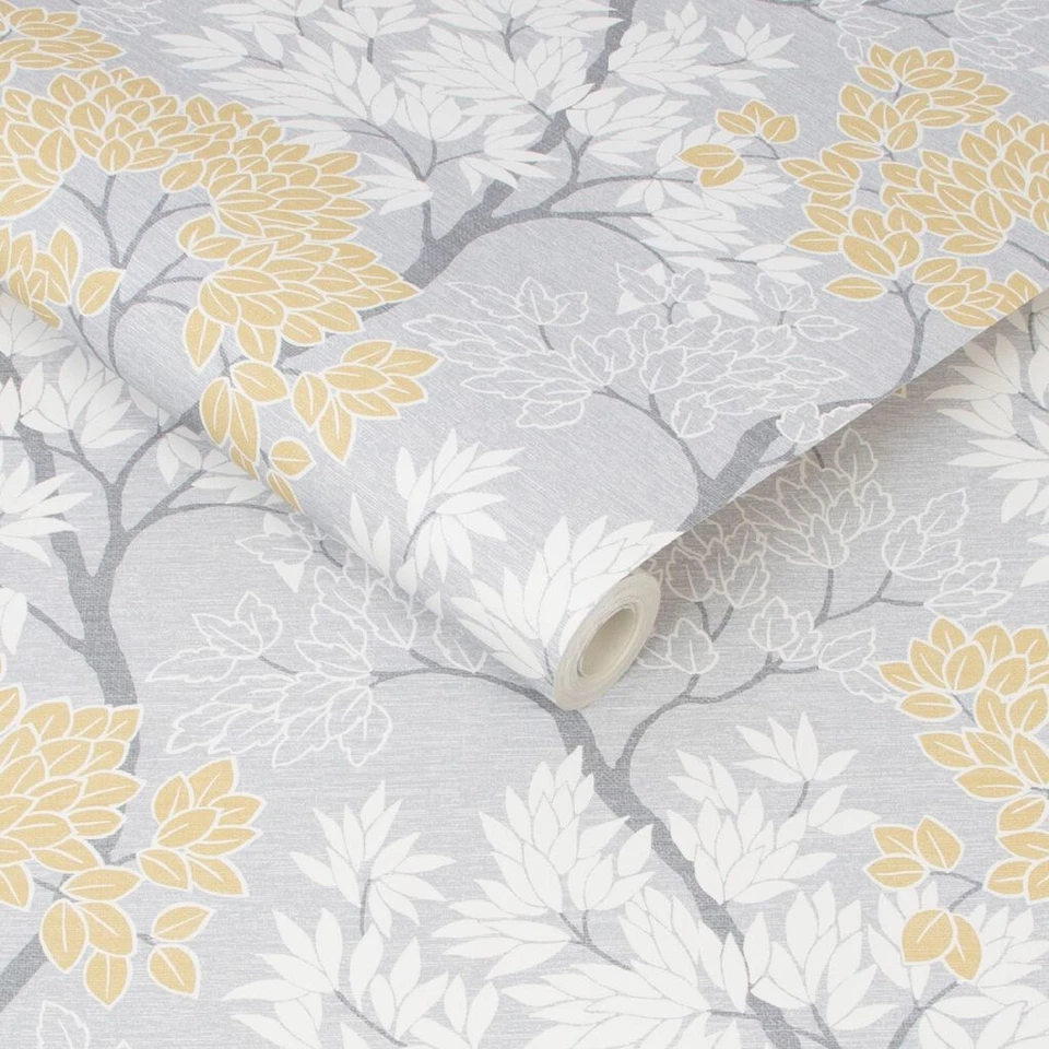 Fresco Wallpaper Lykkes Tree Ochre Floral - Image 3 of 4