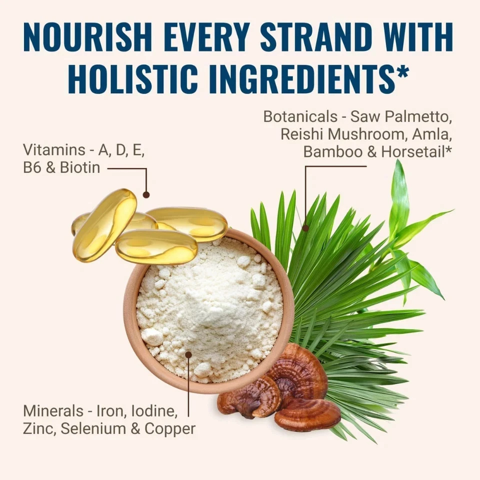 Pack of 2 Hair La Vie Clinical Formula Hair Growth Vitamins for Women & Men 2027 - Image 3 of 4