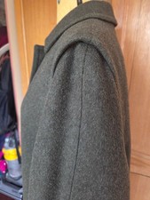 Cappotto lungo vintage austriaco Salka invernale verde oliva + finti bottoni corna taglia L