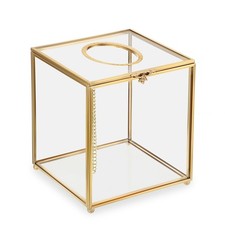 Square Clear Glass Tissue Box Cover -Dainty Cube Tissue Box Holder, Gorgeous ...