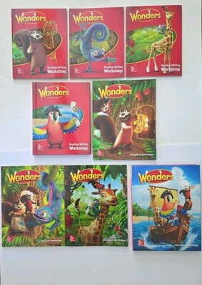 Lot Of 8 Mcgraw Hill Reading Wonders Grade 1, 4 Reading/Writing, 4 Lit Anthology