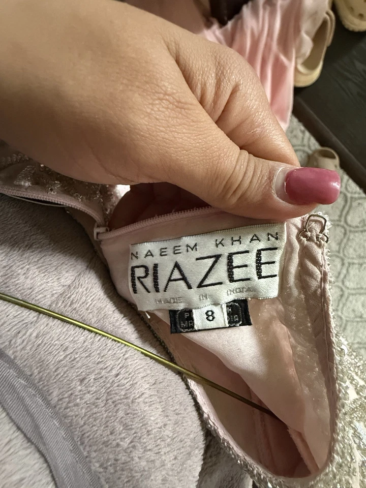 Винтажное красное шелковое платье Naeem Khan Riazee Nights с бисером маленькое - Изображение 4 из 4