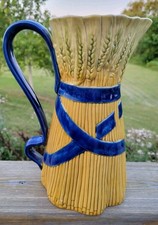 Williams-Sonoma 1992 Portugal Wheat Pattern Ceramic Pitcher 2 Chips