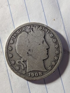 1908 D Barber Half Dollar In Circulated Condition.
