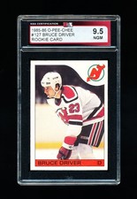 1985 OPC HOCKEY 127 BRUCE DRIVER ROOKIE CARD KSA 9.5 NEAR GEM MINT DEVILS