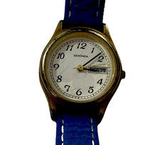 Sekonda Vintage 1980s Watch Gold Tone Date Quartz New Battery Working