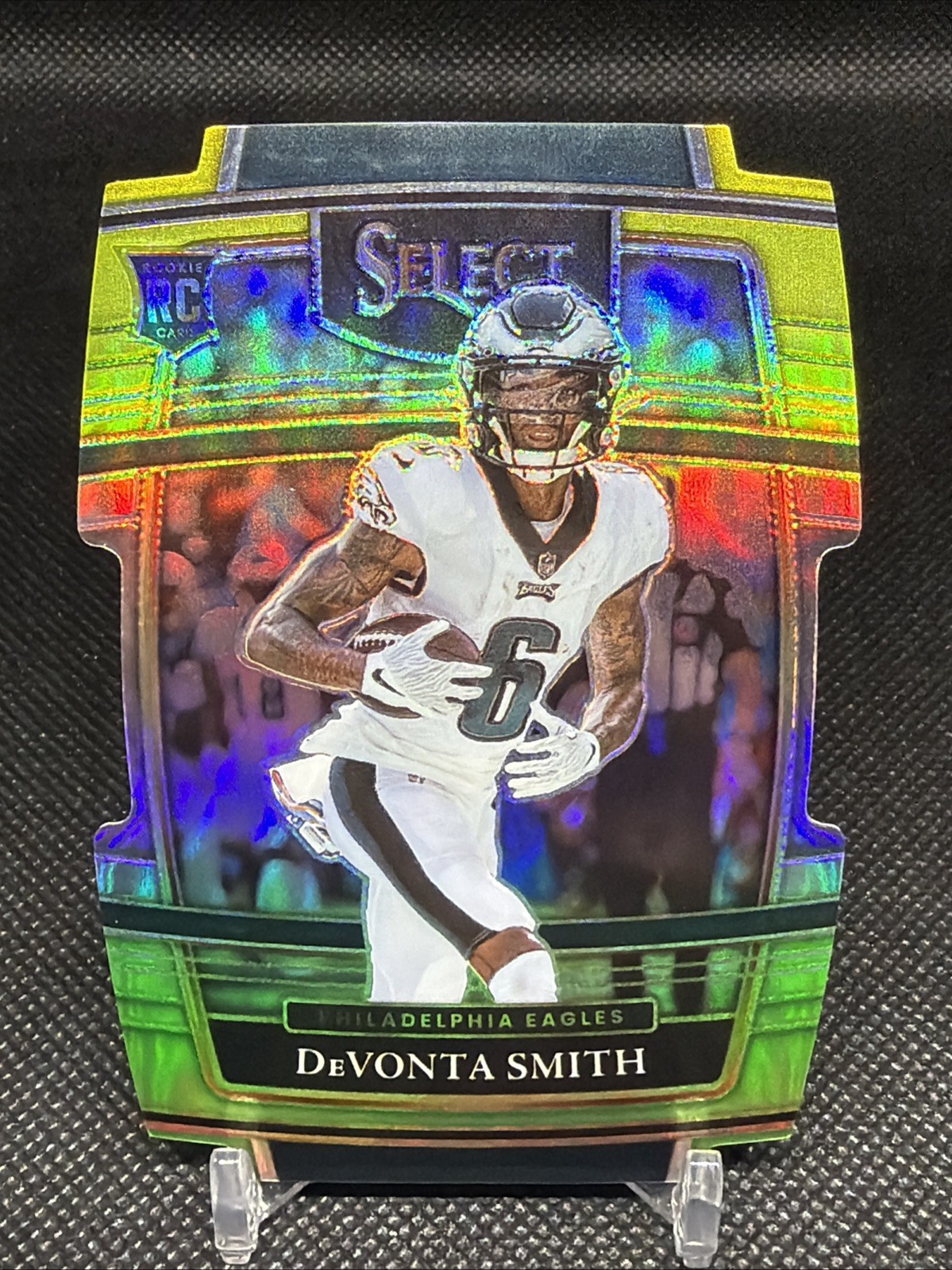 Devonta Smith 2021 Select Rookie Concourse  Green Yellow Prizm Die Cut