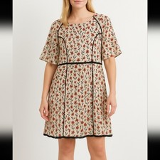 ASOS Dress Cream and Red Poppy Cottagecore Dress size 20