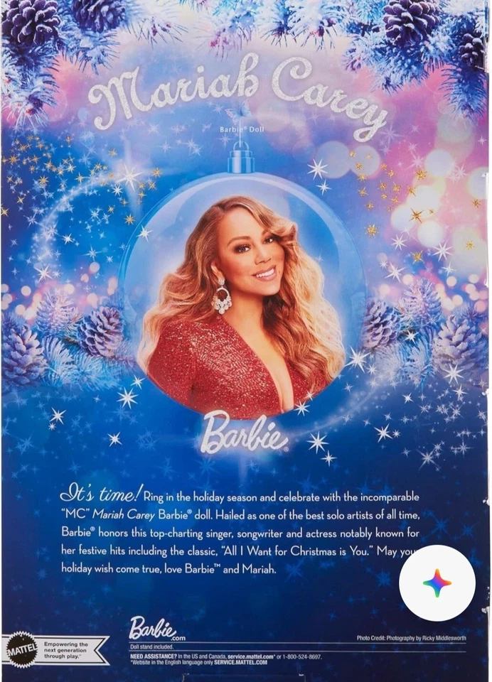 Muñeca MARIAH CAREY BARBIE con vestido de fiesta rojo brillante TOTALMENTE NUEVA EN CAJA COMO NUEVA Foto 4 de 4