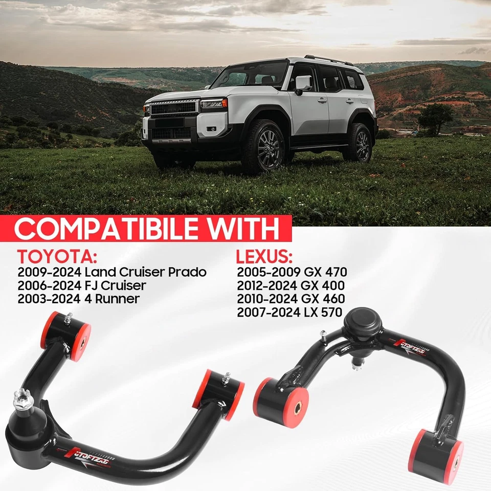 Braços de controle superiores de elevação 2-4" para Toyota 4 Runner/Fj Cruiser/Land Cruiser Prado,  - Imagem 3 de 4