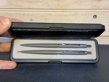 Parker Classic Matte Grey & Chrome Trim Ballpoint Pen & Pencil MADE IN USA