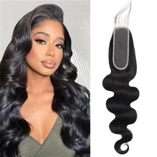 2x6 HD Lace Closure Human Hair Body Wave Brazilian Virgin Hair 12 Inch