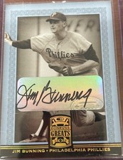 2005 Donruss Greats Jim Bunning #38 🔥 Phillies 🔥 GOLD Autograph 🔥 RaRe Auto ⚾