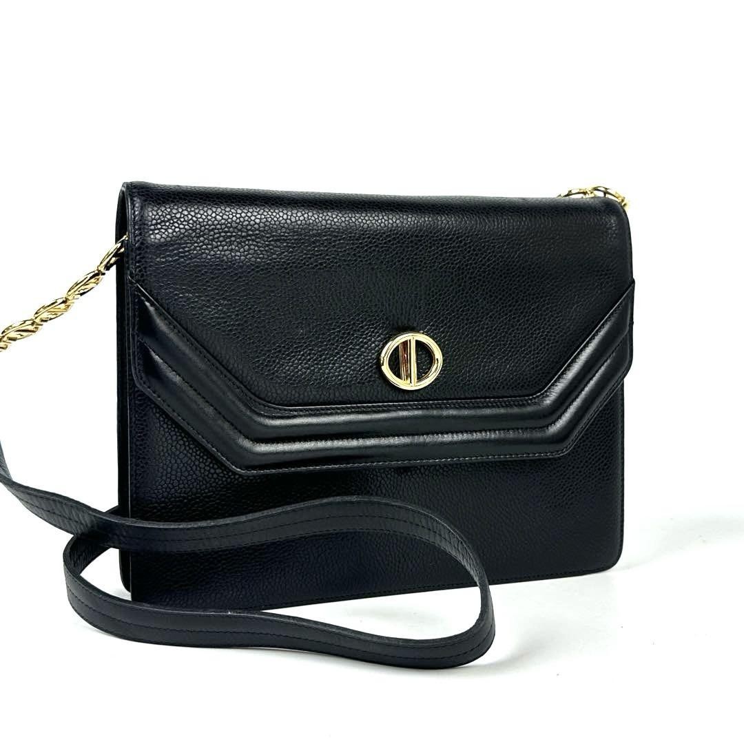 Dior Black Leather Shoulder Bag Authentic F07151369