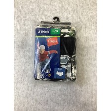 Hanes Boys 3 Pack Briefs Camo Black Cotton Underwear Size L 14-16 B395J3