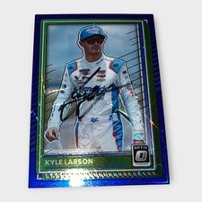 Kyle Larson DONRUSS OPTIC BLUE PARALLEL NASCAR CHAMPION autographed card