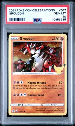 2021 POKEMON CELEBRATIONS #017 GROUDON PSA 10