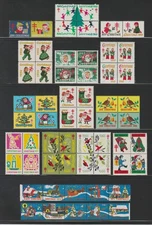 National Tuberculosis Association Christmas Seals, 1955-1974, Mint, NH