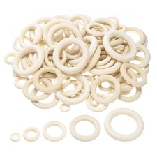 100 PCS 5 Size Natural Wooden Ring for Craft, Unfinished Solid Rings