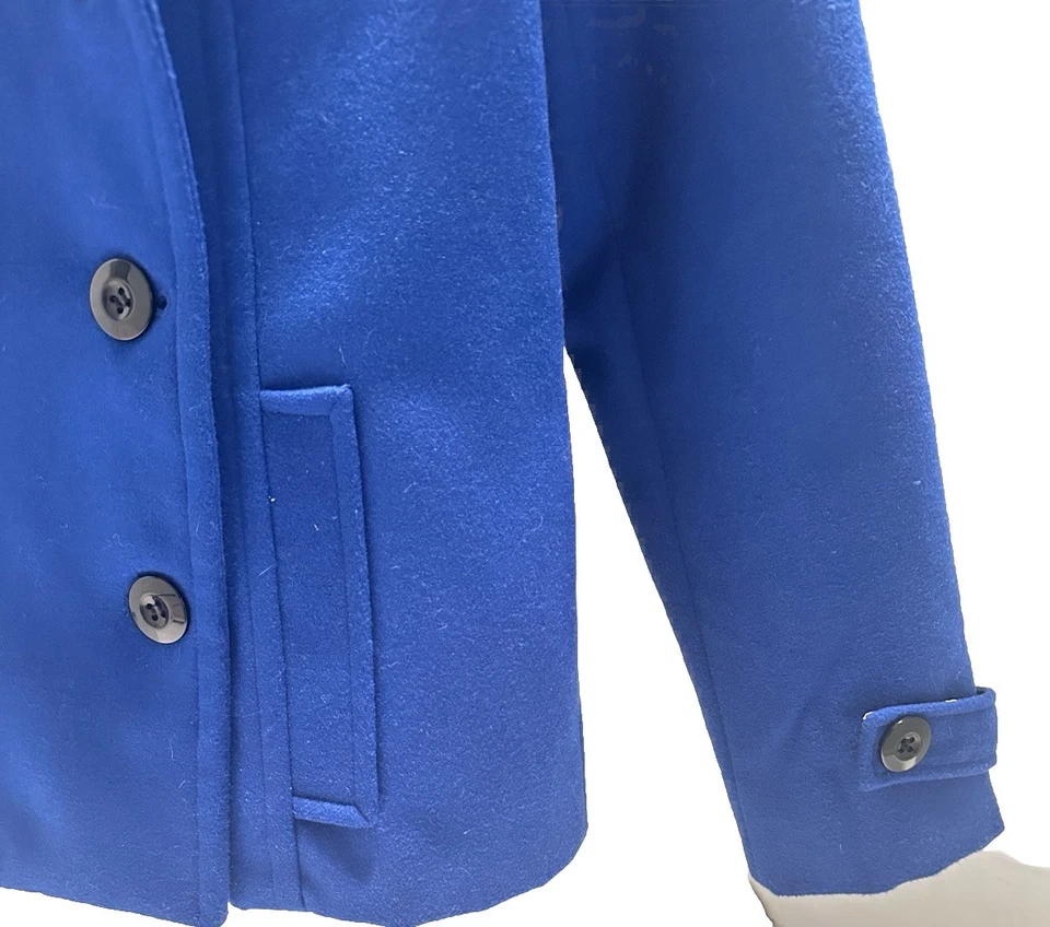 Abrigo Nordstrom Niñas Color Azul Lado L 10-12 Doble Pecho Forrado  Foto 2 de 4