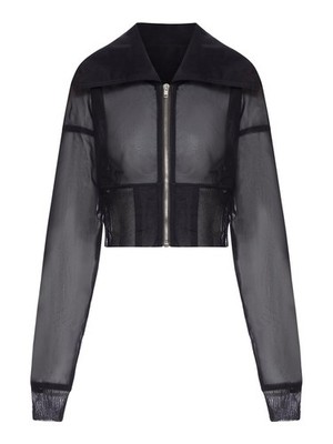 RICK OWENS Temple Cropped Dracucollar Bomber Jacket New & Authentic