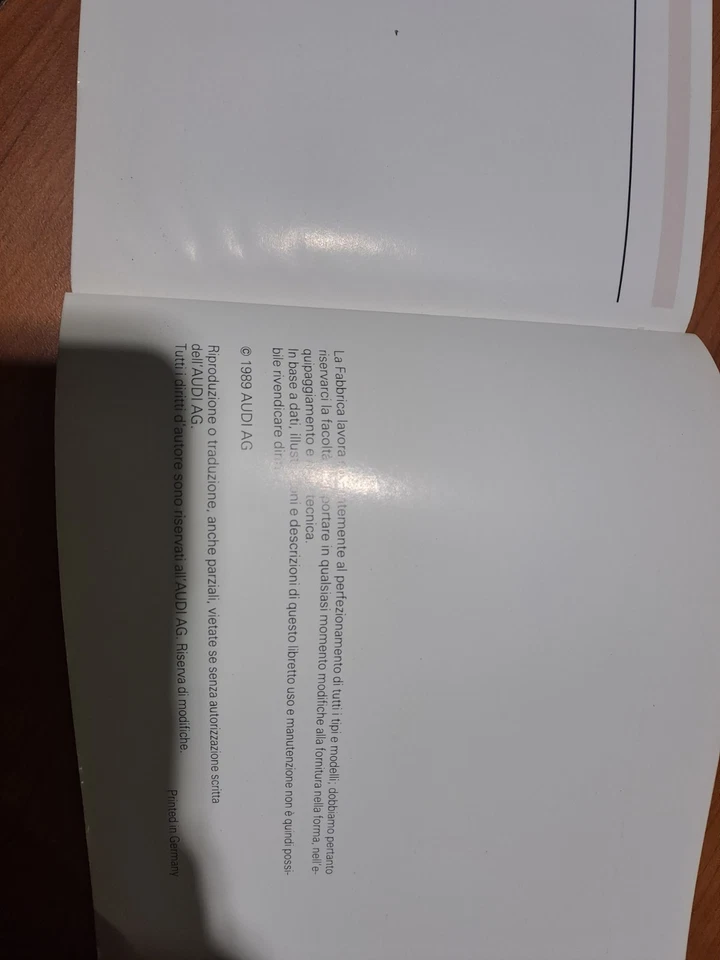 LIBRETTO USO E MANUTENZIONE AUDI 80 - Immagine 3 di 4